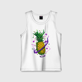 Детская майка хлопок с принтом Ананас в Санкт-Петербурге,  |  | art | drawing | food | pineapple | ананас | арт | еда | рисунок