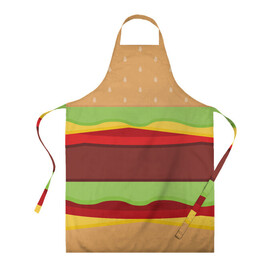 Фартук 3D с принтом Бутерброд в Санкт-Петербурге, 100% полиэстер | общий размер — 65 х 85 см, ширина нагрудника — 26 см, горловина — 53 см, длина завязок — 54 см, общий обхват в поясе — 173 см. Принт на завязках и на горловине наносится с двух сторон, на основной части фартука — только с внешней стороны | background | burger | fast food | food | hamburger | sandwich | texture | будет | бургер | бутерброд | гамбургер | еда | текстура | фастфуд | фон