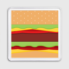 Магнит 55*55 с принтом Бутерброд в Санкт-Петербурге, Пластик | Размер: 65*65 мм; Размер печати: 55*55 мм | background | burger | fast food | food | hamburger | sandwich | texture | будет | бургер | бутерброд | гамбургер | еда | текстура | фастфуд | фон