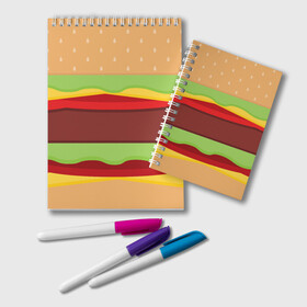 Блокнот с принтом Бутерброд в Санкт-Петербурге, 100% бумага | 48 листов, плотность листов — 60 г/м2, плотность картонной обложки — 250 г/м2. Листы скреплены удобной пружинной спиралью. Цвет линий — светло-серый
 | Тематика изображения на принте: background | burger | fast food | food | hamburger | sandwich | texture | будет | бургер | бутерброд | гамбургер | еда | текстура | фастфуд | фон