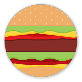 Коврик для мышки круглый с принтом Бутерброд в Санкт-Петербурге, резина и полиэстер | круглая форма, изображение наносится на всю лицевую часть | background | burger | fast food | food | hamburger | sandwich | texture | будет | бургер | бутерброд | гамбургер | еда | текстура | фастфуд | фон