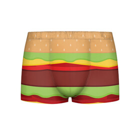 Мужские трусы 3D с принтом Бутерброд в Санкт-Петербурге, 50% хлопок, 50% полиэстер | классическая посадка, на поясе мягкая тканевая резинка | Тематика изображения на принте: background | burger | fast food | food | hamburger | sandwich | texture | будет | бургер | бутерброд | гамбургер | еда | текстура | фастфуд | фон