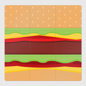 Магнитный плакат 3Х3 с принтом Бутерброд в Санкт-Петербурге, Полимерный материал с магнитным слоем | 9 деталей размером 9*9 см | Тематика изображения на принте: background | burger | fast food | food | hamburger | sandwich | texture | будет | бургер | бутерброд | гамбургер | еда | текстура | фастфуд | фон