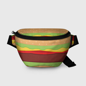 Поясная сумка 3D с принтом Бутерброд в Санкт-Петербурге, 100% полиэстер | плотная ткань, ремень с регулируемой длиной, внутри несколько карманов для мелочей, основное отделение и карман с обратной стороны сумки застегиваются на молнию | background | burger | fast food | food | hamburger | sandwich | texture | будет | бургер | бутерброд | гамбургер | еда | текстура | фастфуд | фон