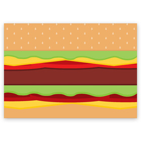 Поздравительная открытка с принтом Бутерброд в Санкт-Петербурге, 100% бумага | плотность бумаги 280 г/м2, матовая, на обратной стороне линовка и место для марки
 | background | burger | fast food | food | hamburger | sandwich | texture | будет | бургер | бутерброд | гамбургер | еда | текстура | фастфуд | фон