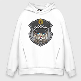 Мужское худи Oversize хлопок с принтом CAT POLICE | КОШАЧЬЯ ПОЛИЦИЯ (Z) в Санкт-Петербурге, френч-терри — 70% хлопок, 30% полиэстер. Мягкий теплый начес внутри —100% хлопок | боковые карманы, эластичные манжеты и нижняя кромка, капюшон на магнитной кнопке | 102 | 112 | cat | cats | constabulary | cop | law | meow | police | policeman | жандарм | интерпол | коп | копы | кот | котик | котики | коты | кошка | кошки | красивая кошка | мент | мяу