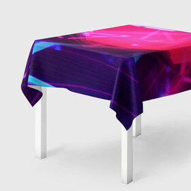 Скатерть 3D с принтом IN DA CLUB! в Санкт-Петербурге, 100% полиэстер (ткань не мнется и не растягивается) | Размер: 150*150 см | blue | pink | purple | абстрактное | геометрия | розовый
