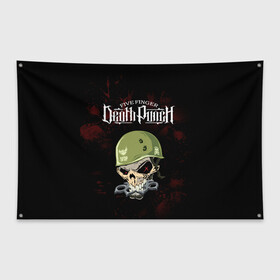Флаг-баннер с принтом Five Finger Death Punch в Санкт-Петербурге, 100% полиэстер | размер 67 х 109 см, плотность ткани — 95 г/м2; по краям флага есть четыре люверса для крепления | 5fdp | alternative | ffdp | five finfer death punch | ghost | groove | hard | ivan moody | rock