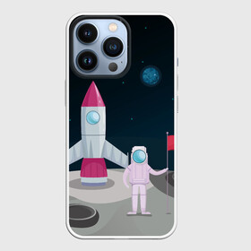 Чехол для iPhone 13 Pro с принтом Астронавт покоряет космос в Санкт-Петербурге,  |  | astronaut | moon | planets | rocket | shuttle | space | stars | звёзды | космонавт | космос | луна | планеты | ракета | шаттл