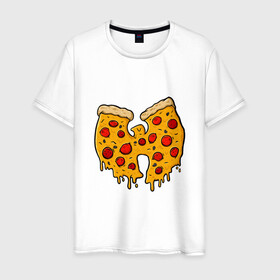 Мужская футболка хлопок с принтом Wu-Tang Pizza в Санкт-Петербурге, 100% хлопок | прямой крой, круглый вырез горловины, длина до линии бедер, слегка спущенное плечо. | black | hiphop | method man | music | new york | nyc | odb | old school | pizza | rap | rza | wu tang clan | wutang | ву тэнг | граффити | микрофон | музыка | нью йорк | пицца | рэп | рэпер | хипхоп