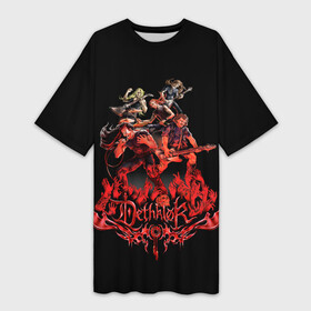 Платье-футболка 3D с принтом Dethklok concert в Санкт-Петербурге,  |  | dethklok | metalocalypse | апокалипсис | вильям мердерфэйс | металл | металлапокалипсис | мульт | мультфильм | пиклз | рок группа | сквизгаард эксплоужен | токи вортуз