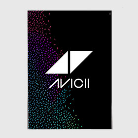 Постер с принтом AVICII | RAINBOW STYLE в Санкт-Петербурге, 100% бумага
 | бумага, плотность 150 мг. Матовая, но за счет высокого коэффициента гладкости имеет небольшой блеск и дает на свету блики, но в отличии от глянцевой бумаги не покрыта лаком | avicii | beatport | club | dj | edm | electro | eq | house | levels | music | production | radio | techno | top | trance | ависи | авичи | дискотека | звезда | клуб | музыка | музыкант | продюссер | радио | фестиваль | швеция | эквалайзер