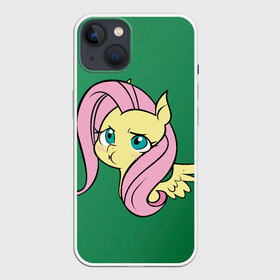 Чехол для iPhone 13 с принтом Милая Флаттершайн в Санкт-Петербурге,  |  | my little pony | весёлая пинки пай | добрая флаттершайн | дружба это чудо | единорог | единороги | май литл пони | мульт | мультфильм | радуга дэш | селестия | спайк | сумеречная искорка | честная эплджек