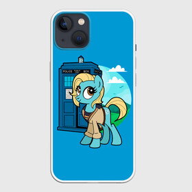 Чехол для iPhone 13 с принтом Пони х Доктор Кто в Санкт-Петербурге,  |  | my little pony | весёлая пинки пай | добрая флаттершайн | дружба это чудо | единорог | единороги | май литл пони | мульт | мультфильм | радуга дэш | селестия | спайк | сумеречная искорка | честная эплджек