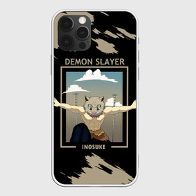 Чехол для iPhone 12 Pro с принтом DEMON SLAYER INOSUKE в Санкт-Петербурге, силикон | область печати: задняя сторона чехла, без боковых панелей | demon slayer | kamado | kimetsu no yaiba | nezuko | tanjiro | аниме | гию томиока | зеницу агацума | иноске хашибира | камадо | клинок | корзинная девочка | манга | музан кибуцуджи | незуко | рассекающий демонов | танджиро