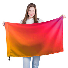 Флаг 3D с принтом Градиент (заря) в Санкт-Петербурге, 100% полиэстер | плотность ткани — 95 г/м2, размер — 67 х 109 см. Принт наносится с одной стороны | градиент | жёлтый | заря | краски | красный