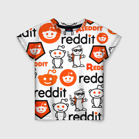 Детская футболка 3D с принтом REDDIT / РЕДДИТ / ЛОГОБОМБИНГ в Санкт-Петербурге, 100% гипоаллергенный полиэфир | прямой крой, круглый вырез горловины, длина до линии бедер, чуть спущенное плечо, ткань немного тянется | forum | logo | logobombing. | memeeconomy | memes | pattern | reddit | the button | лого | логобомбинг | логотип | мемы | подписчики | реддит | редит | сабреддит | социальная сеть | тайный санта | узор | форум