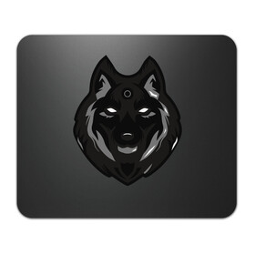Коврик для мышки прямоугольный с принтом Демон волк в Санкт-Петербурге, натуральный каучук | размер 230 х 185 мм; запечатка лицевой стороны | волк | зверь | серый | тьма | хищник | чёрный