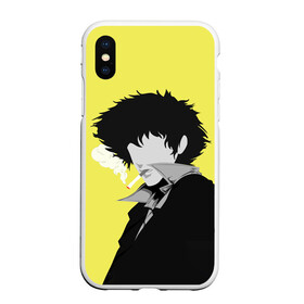 Чехол для iPhone XS Max матовый с принтом Cowboy Bebop. Спайк Шпигель в Санкт-Петербурге, Силикон | Область печати: задняя сторона чехла, без боковых панелей | Тематика изображения на принте: anime | cowboy bebop | manga | spike spiegel | аниме | бибоп | ковбой | ковбой бибоп | космический | космос | манга | ретро аниме | спайк шпигель