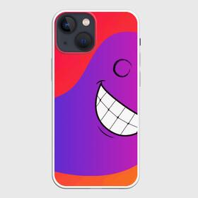 Чехол для iPhone 13 mini с принтом Градиент призрак в Санкт-Петербурге,  |  | градиент | краски | красный | лицо | призрак | улыбка | фиолетовый