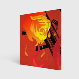 Холст квадратный с принтом Огненный лев в Санкт-Петербурге, 100% ПВХ |  | красный | лев | линии | огненный | огонь | пламя | рисунки