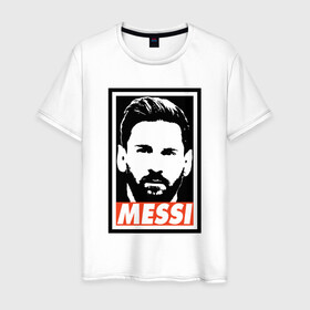 Мужская футболка хлопок с принтом Obey Messi в Санкт-Петербурге, 100% хлопок | прямой крой, круглый вырез горловины, длина до линии бедер, слегка спущенное плечо. | argentina | barca | barcelona | football | lionel | messi | spain | sport | аргентина | барса | барселона | гол | золотой мяч | игрок | испания | камп ноу | лионель | месси | мяч | спорт | тренер | футбол | чемпион | чемпионат