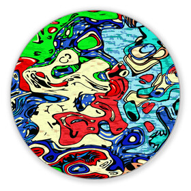 Коврик для мышки круглый с принтом Multicolored в Санкт-Петербурге, резина и полиэстер | круглая форма, изображение наносится на всю лицевую часть | абстракция | акварель | брызги | жидкость | краски | разводы | разноцветный | текстура | цвета