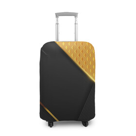 Чехол для чемодана 3D с принтом 3D BLACK & GOLD в Санкт-Петербурге, 86% полиэфир, 14% спандекс | двустороннее нанесение принта, прорези для ручек и колес | 3d | 3д | gold | абстракция | золото | паттерн | соты | текстуры
