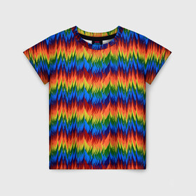 Детская футболка 3D с принтом РАДУЖНАЯ КИСЛОТА  в Санкт-Петербурге, 100% гипоаллергенный полиэфир | прямой крой, круглый вырез горловины, длина до линии бедер, чуть спущенное плечо, ткань немного тянется | Тематика изображения на принте: acid | hippy | neon | rainbow | rasta | едкий | кислотный | летний | неоновый | радиоактивный | раста | солнечный | спектры | тепловизор | теплый | хиппи | яркий