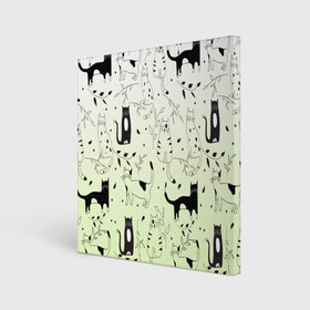 Холст квадратный с принтом узор простые рисунки котов в Санкт-Петербурге, 100% ПВХ |  | ветеринару | градиент | коты | котята | кошатнику | кошки | любителю кошек | мило | минимализм | мяу | примитив | рисованные котики | рисунок
