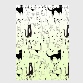 Скетчбук (блокнот) с принтом узор простые рисунки котов в Санкт-Петербурге, 100% бумага
 | 48 листов, плотность листов — 100 г/м2, плотность картонной обложки — 250 г/м2. Листы скреплены сверху удобной пружинной спиралью | Тематика изображения на принте: ветеринару | градиент | коты | котята | кошатнику | кошки | любителю кошек | мило | минимализм | мяу | примитив | рисованные котики | рисунок