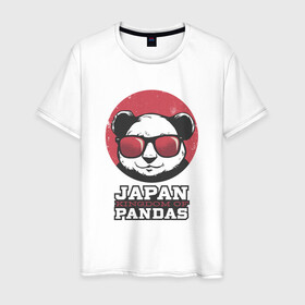Мужская футболка хлопок с принтом Japan Kingdom of Pandas в Санкт-Петербурге, 100% хлопок | прямой крой, круглый вырез горловины, длина до линии бедер, слегка спущенное плечо. | art | japanese | panda | retro look | style | vintage look | арт | винтаж | винтажный стиль | кингдом | королевство | королевство панд | крутая панда в очках | панда | пандочка | ретро стиль | рисунок панды | япония | 