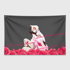 Флаг-баннер с принтом Flower Tomoe в Санкт-Петербурге, 100% полиэстер | размер 67 х 109 см, плотность ткани — 95 г/м2; по краям флага есть четыре люверса для крепления | akura | kamisama kiss | kitsune | mizuki | nanami | tomoe | yokai | акура | аниме | бог | боги | демон лис | демоны | ёкай | змея | йокай | кицуне | лис | мидзуки | мизуки | нанами | неко | очень приятно бог | томое | томоэ