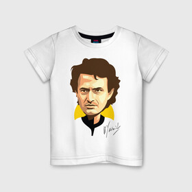 Детская футболка хлопок с принтом автограф Жозе Моуринью  в Санкт-Петербурге, 100% хлопок | круглый вырез горловины, полуприлегающий силуэт, длина до линии бедер | jose mourinho | vdgerir | жозе моуринью