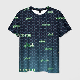 Мужская футболка 3D с принтом Glitch в Санкт-Петербурге, 100% полиэфир | прямой крой, круглый вырез горловины, длина до линии бедер | 404 | error | geek | glitch | гик | глюки | ошибка | треугольник