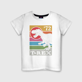 Детская футболка хлопок с принтом T-rex Dino 72 в Санкт-Петербурге, 100% хлопок | круглый вырез горловины, полуприлегающий силуэт, длина до линии бедер | dino | rex | roar | t rex | дино | динозавр | динозавры