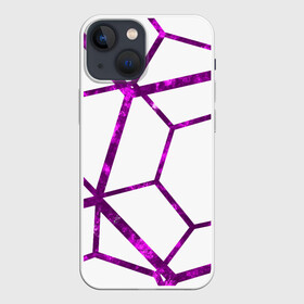 Чехол для iPhone 13 mini с принтом Hexagon в Санкт-Петербурге,  |  | hexagon | lines | purple | violet | линии | фиолетовый многоугольник | шестиугольник