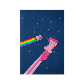 Обложка для паспорта матовая кожа с принтом Nyan cat x Pony в Санкт-Петербурге, натуральная матовая кожа | размер 19,3 х 13,7 см; прозрачные пластиковые крепления | my little pony | nyan cat | дружба это чудо | единорог | единороги | май литл пони | мульт | мультфильм | нян кэт