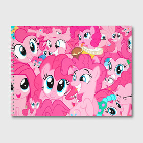 Альбом для рисования с принтом Pinkie Pie pattern в Санкт-Петербурге, 100% бумага
 | матовая бумага, плотность 200 мг. | Тематика изображения на принте: my little pony | дружба это чудо | единорог | единороги | май литл пони | мульт | мультфильм