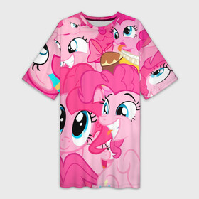 Платье-футболка 3D с принтом Pinkie Pie pattern в Санкт-Петербурге,  |  | my little pony | дружба это чудо | единорог | единороги | май литл пони | мульт | мультфильм