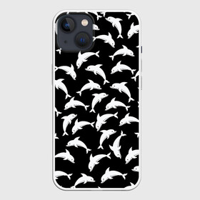 Чехол для iPhone 13 с принтом Дельфиновый фон | Dolphin в Санкт-Петербурге,  |  | dolphin | дельфин | дельфиновый фон | дельфины | косатка | морской житель | пляжная