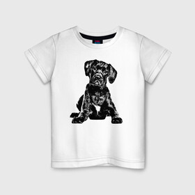 Детская футболка хлопок с принтом Собака в Санкт-Петербурге, 100% хлопок | круглый вырез горловины, полуприлегающий силуэт, длина до линии бедер | doggy | puppy | домашнее животное | собака | щенок