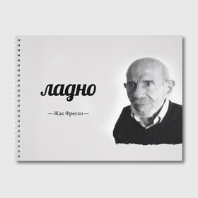 Альбом для рисования с принтом Ладно Жак Фреско в Санкт-Петербурге, 100% бумага
 | матовая бумага, плотность 200 мг. | meme | жак фреско | загадка | загадка от жака фреско | ладно | лпдно мем | мем | мемы