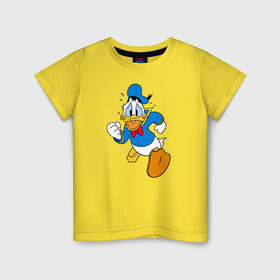 Детская футболка хлопок с принтом Дональд Дак в Санкт-Петербурге, 100% хлопок | круглый вырез горловины, полуприлегающий силуэт, длина до линии бедер | disney | don | donald duck | donald fauntleroy duck | vdzabma | дисней | дон | дональд дак