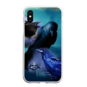 Чехол для iPhone XS Max матовый с принтом Мистические вороны | Crows в Санкт-Петербурге, Силикон | Область печати: задняя сторона чехла, без боковых панелей | crow | crows | ворон | вороны | мистика | мистические вороны | череп