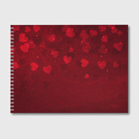 Альбом для рисования с принтом КРАСНЫЕ СЕРДЕЧКИ | HEART (Z) в Санкт-Петербурге, 100% бумага
 | матовая бумага, плотность 200 мг. | affection | cardiac | fondness | heart | love | loving | любимая | любмый | любовь | любоф | любофф | любофь | надписи | надпись | сердечко | сердце | сердцевина | сердчишко