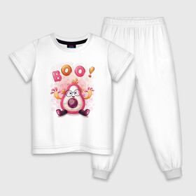 Детская пижама хлопок с принтом Авокадо boo! в Санкт-Петербурге, 100% хлопок |  брюки и футболка прямого кроя, без карманов, на брюках мягкая резинка на поясе и по низу штанин
 | avocado | boo | cute | fruit | авокадо | милый | музыка | фрукт