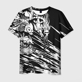 Мужская футболка 3D с принтом Морские чудовища в Санкт-Петербурге, 100% полиэфир | прямой крой, круглый вырез горловины, длина до линии бедер | дракон | кости | монстр | рыба | скелет | страшный | череп | чудовище