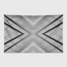 Флаг-баннер с принтом Линии иллюзия в Санкт-Петербурге, 100% полиэстер | размер 67 х 109 см, плотность ткани — 95 г/м2; по краям флага есть четыре люверса для крепления | psychedelic | абстрактные | абстракция | иллюзия | линии | обман | психоделика | психоделический