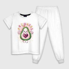 Детская пижама хлопок с принтом Авокадо принцесса в Санкт-Петербурге, 100% хлопок |  брюки и футболка прямого кроя, без карманов, на брюках мягкая резинка на поясе и по низу штанин
 | Тематика изображения на принте: avocado | cute | dream | fruit | heart | princess | авокадо | милый | музыка | сердечко | сердце | фрукт